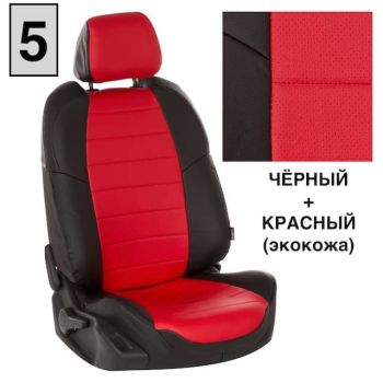 Авточехлы Автопилот Черный красный цвет